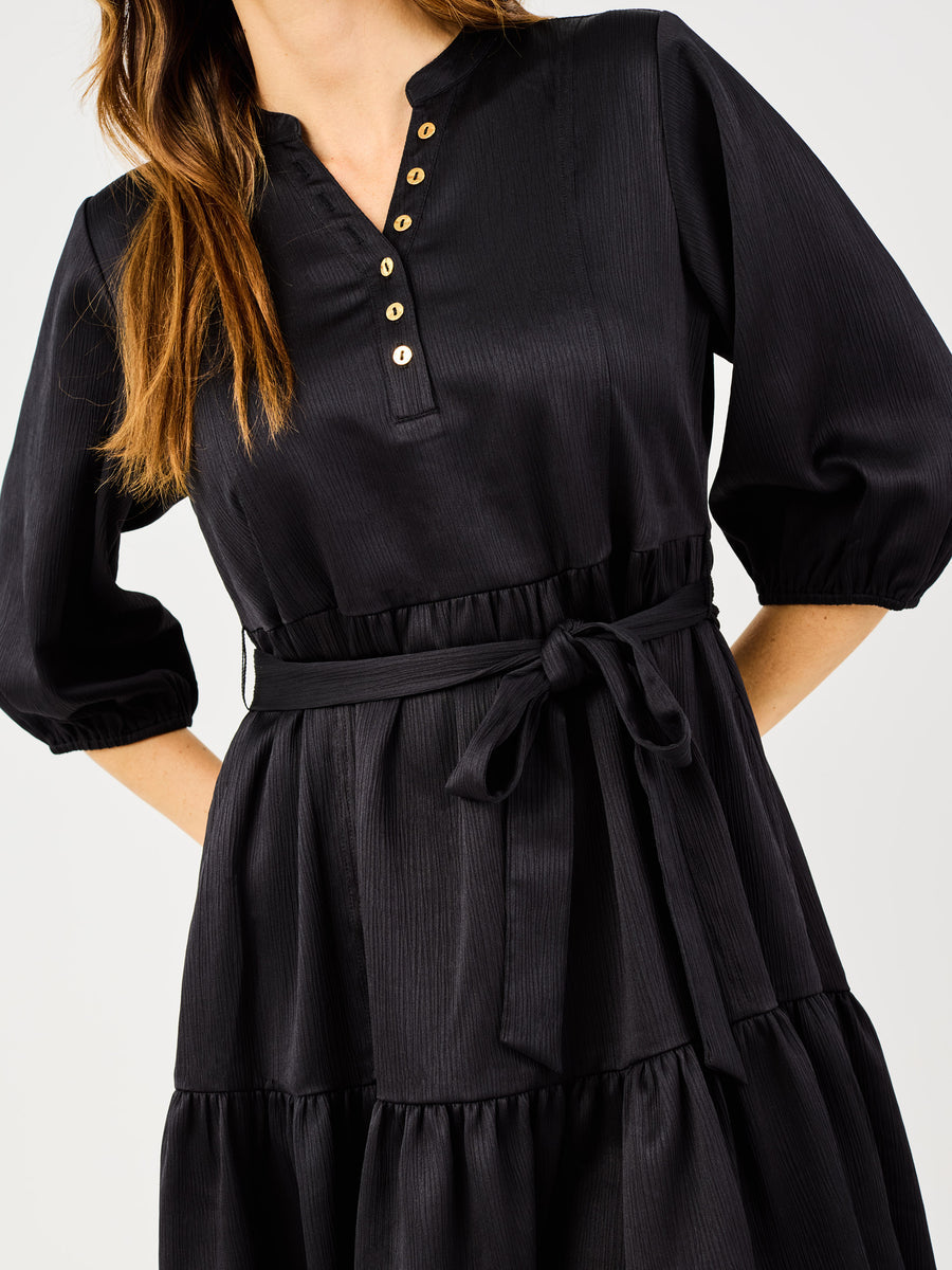 65098 Mary Square Talia Dress in Jet Black