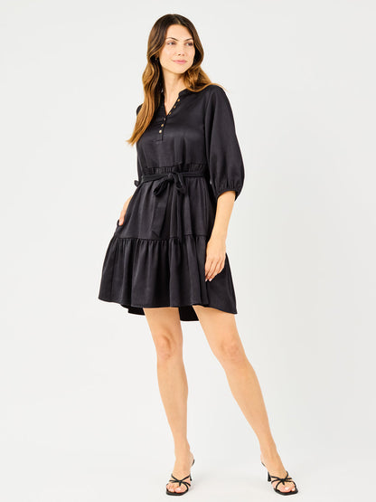 65098 Mary Square Talia Dress in Jet Black