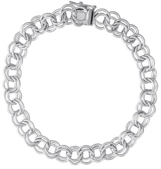 7" Large Double Link Curb Classic Bracelet - Rembrandt