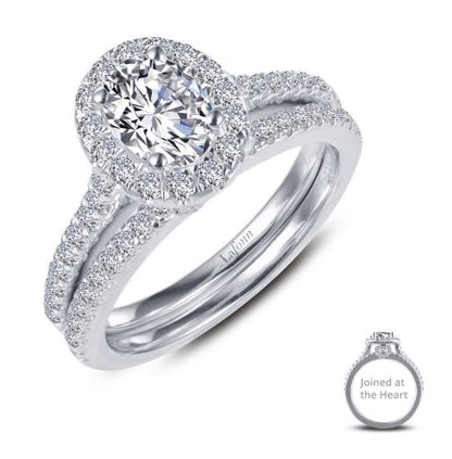 9R039CLP Lafonn Sterling Silver Ring CL 1.61CTTW Joined At Heart Wedding Set