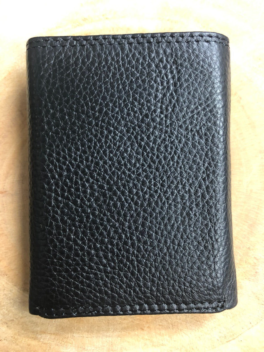 USC Black Trifold Pebble Wallet