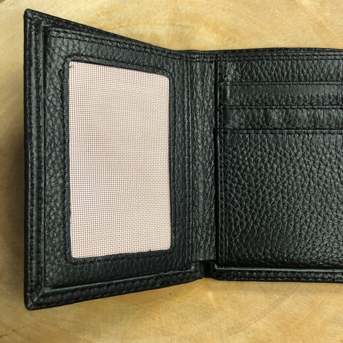 USC Black Trifold Pebble Wallet