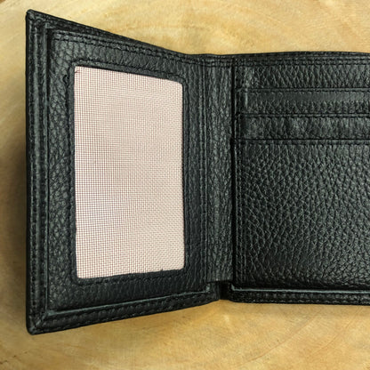 USC Black Trifold Pebble Wallet