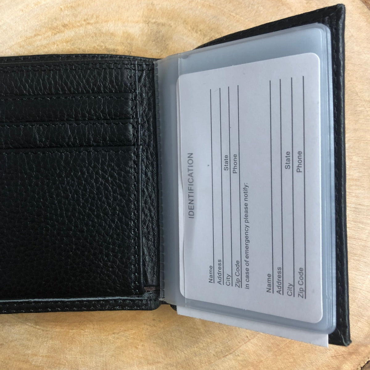 USC Black Trifold Pebble Wallet
