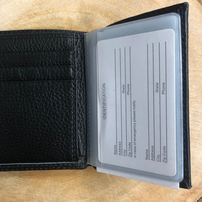 USC Black Trifold Pebble Wallet