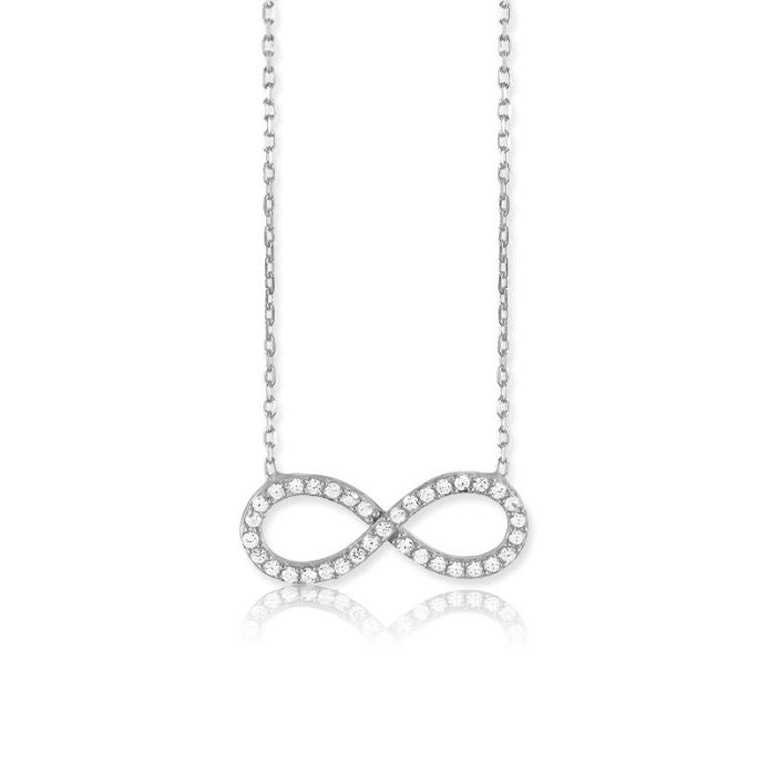 Sterling Silver Cubic Zirconia Infinity Necklace