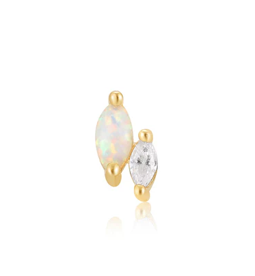 Ania Haie Gold Kyoto Opal & Sparkle Marquise Barbell Single Earring