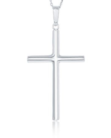 Sterling Silver Medium Thin Cross Pendant