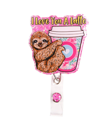 0123-BADGE-REEL-LATTE Simply Southern Latte Badge Reel