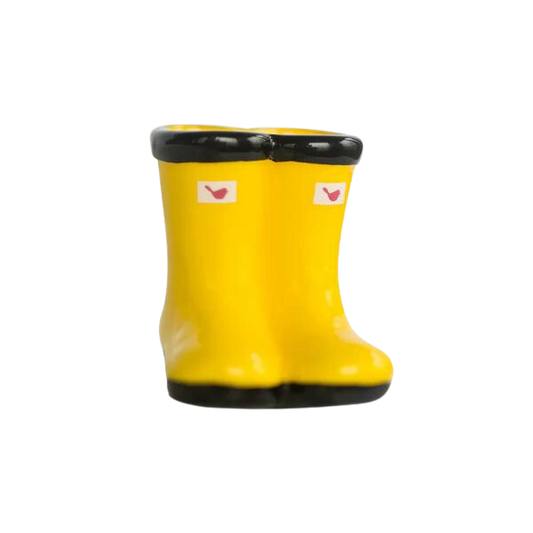 Nora Fleming St. Jude Jumpin' Puddles Yellow Rain Boots Mini