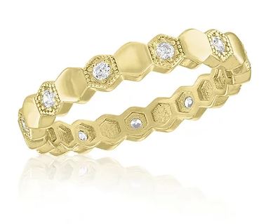Layers Honeycomb Eternity Gold Band