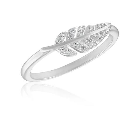 Stacks Cubic Zirconia Leaf Ring