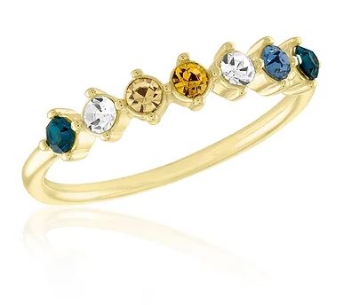 Layers Multi Color Floating Gold Ring