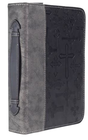 X-Large Black Crosses Bible Cover