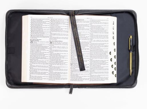 Large Black & Gold Bible Cover - Faith, Love, & Amazing Grace