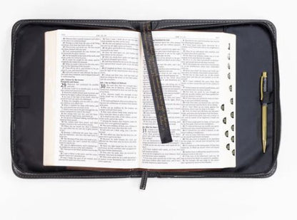 Large Black & Gold Bible Cover - Faith, Love, & Amazing Grace