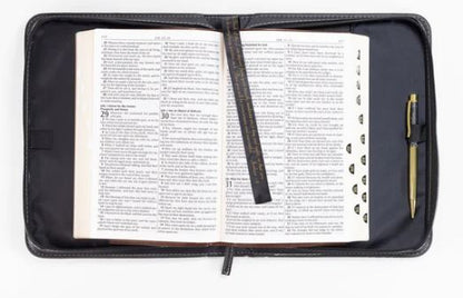X-Large Black & Gold Bible Cover - Faith, Love, & Amazing Grace