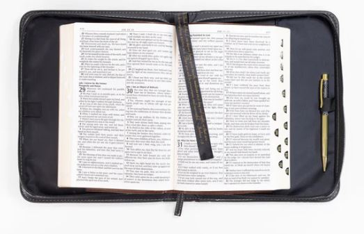 X-Large Black & Gold Bible Cover - Faith, Love, & Amazing Grace