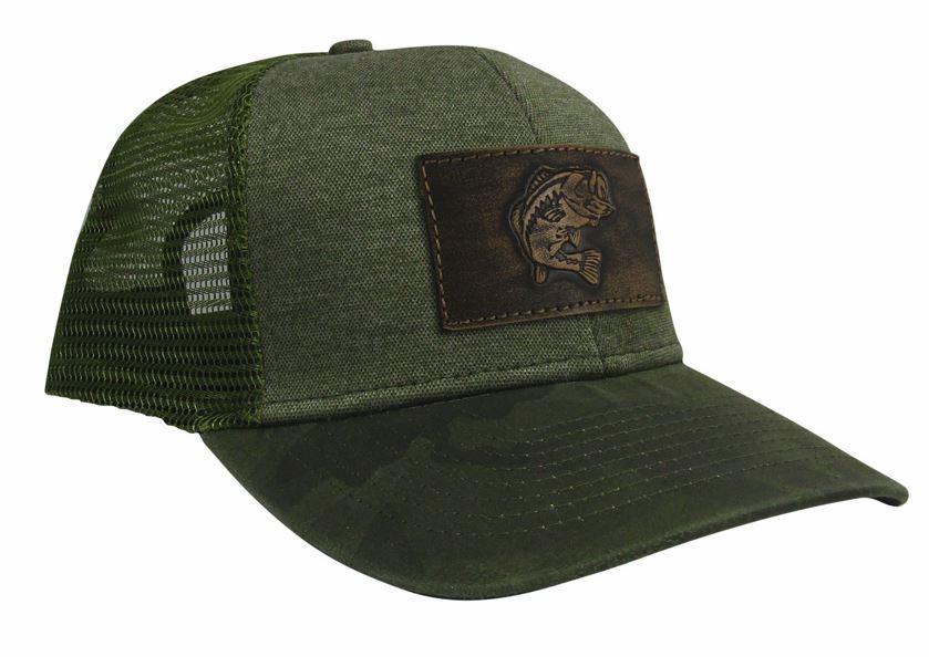 Men's Bass Trucker Hat - Olive & Camo