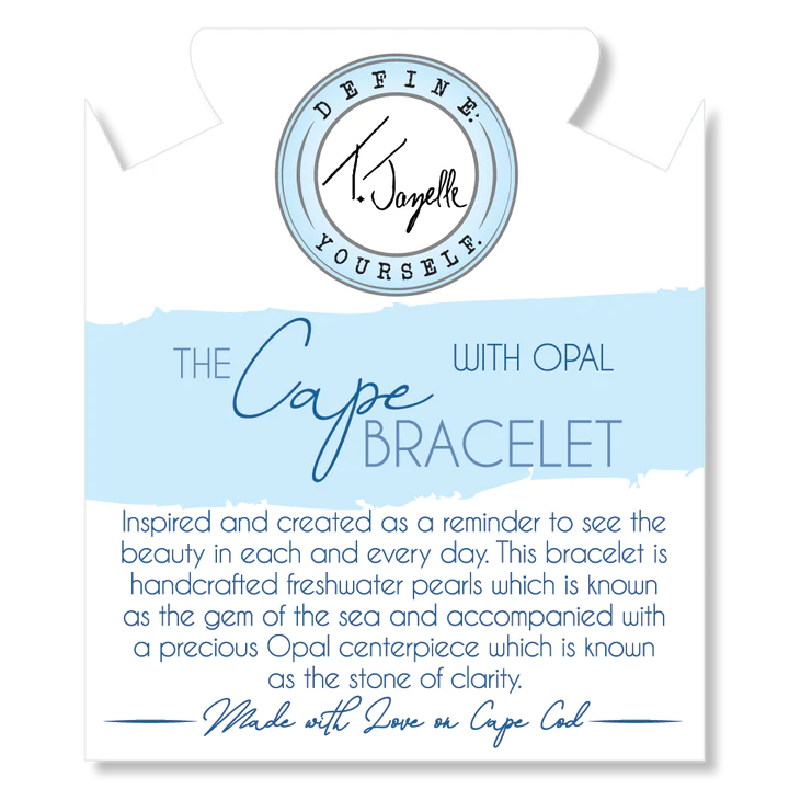 6 mm Pearl Beaded Bracelet With Pink Opal Ball