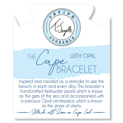 6 mm Pearl Beaded Bracelet With Pink Opal Ball