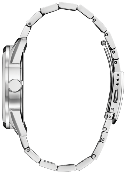 Men's Stainless Steel Silver Tone Classic Eco Drive Citizen Watch