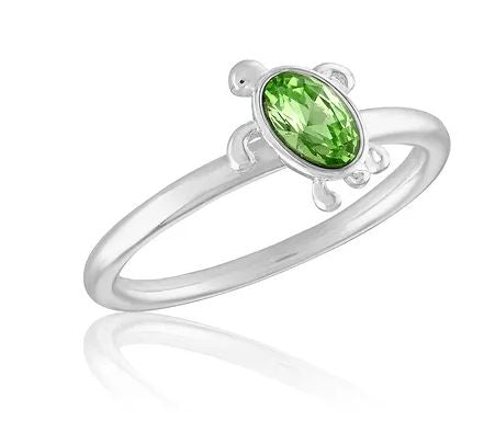Layers Chrysolite Cubic Zirconia Turtle Ring