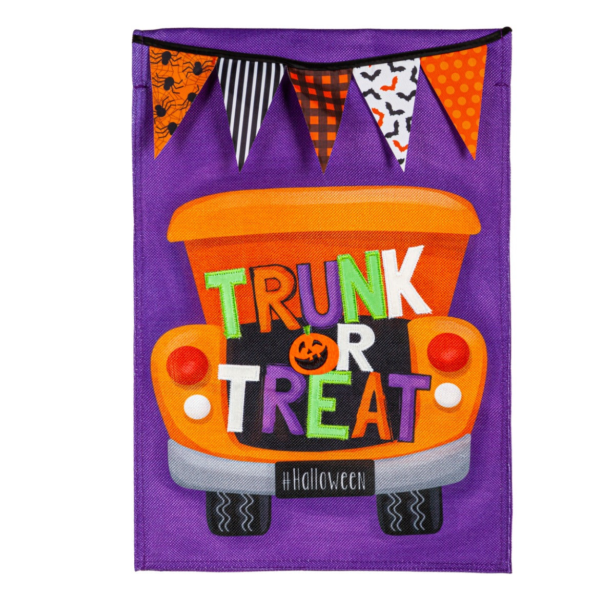 Trunk Or Treat Garden Burlap Flag