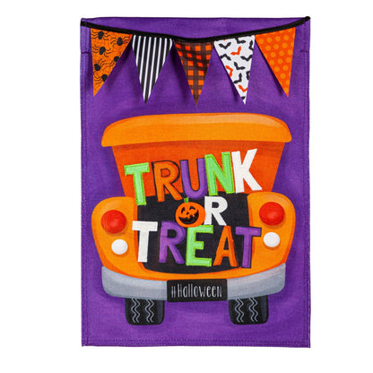 Trunk Or Treat Garden Burlap Flag