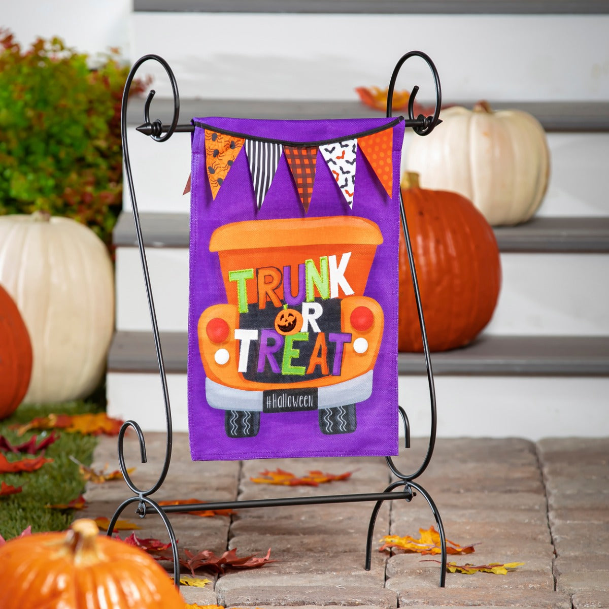 Trunk Or Treat Garden Burlap Flag