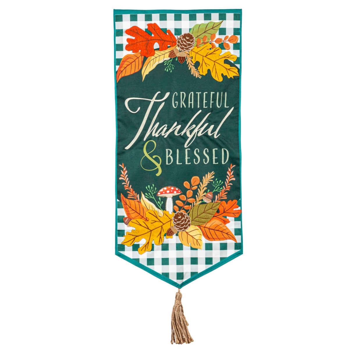 Grateful Thankful Blessed Leaves Everlasting Impressions Textile Decor