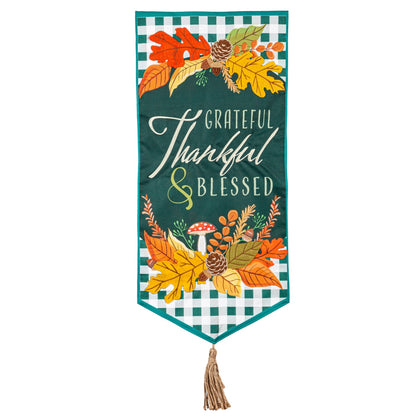 Grateful Thankful Blessed Leaves Everlasting Impressions Textile Decor
