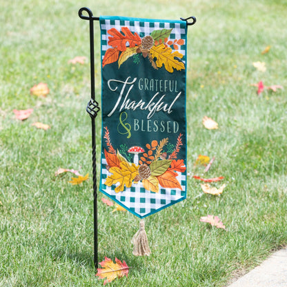 Grateful Thankful Blessed Leaves Everlasting Impressions Textile Decor