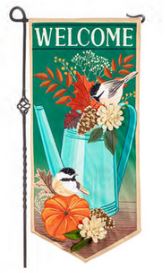 Fall Chickadee Welcome Everlasting Impressions Textile Decor