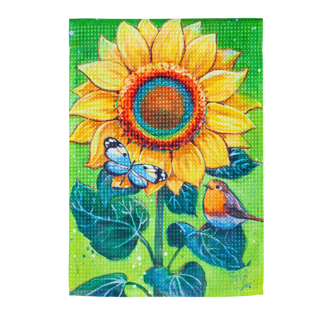 Bright Sunflower Waffle Garden Waffle Flag