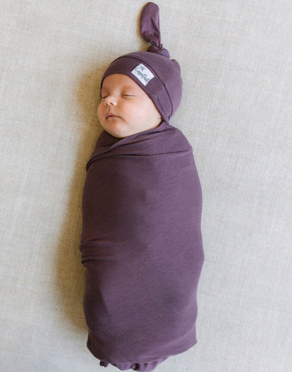 Copper Pearl Knit Swaddle Blanket - Plum