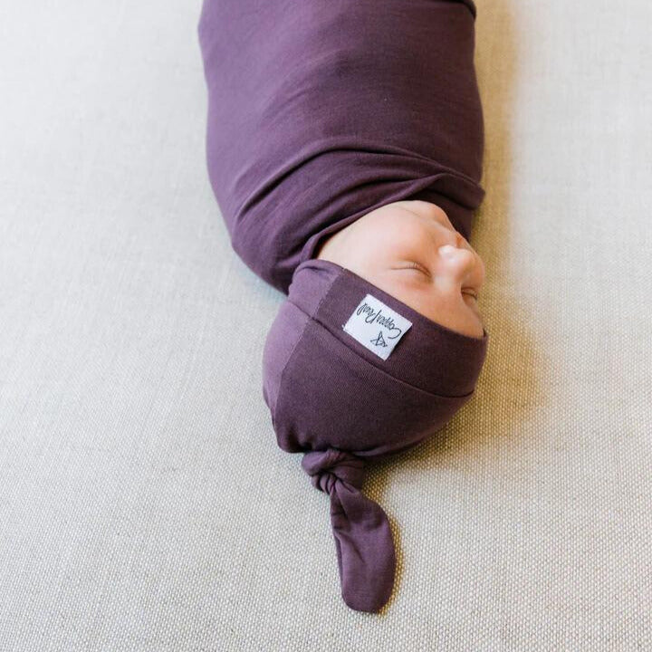 Copper Pearl 5-18 Months Top Knot Hat - Plum