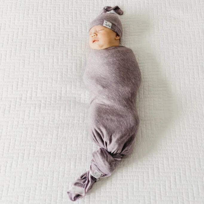 Copper Pearl Knit Swaddle Blanket - Violet