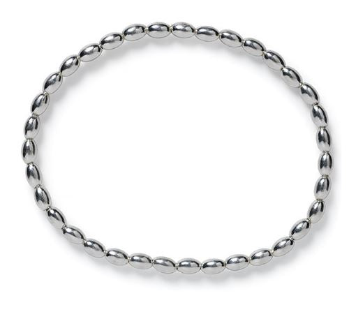 722 DER B336 Southern Gates Sterling Silver 7in 3mm Elastic Rice Bead Bracelet 0
