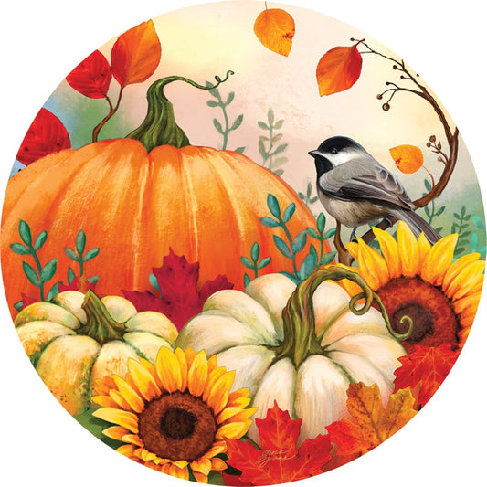 Pumpkins & Chickadees Accent Magnet