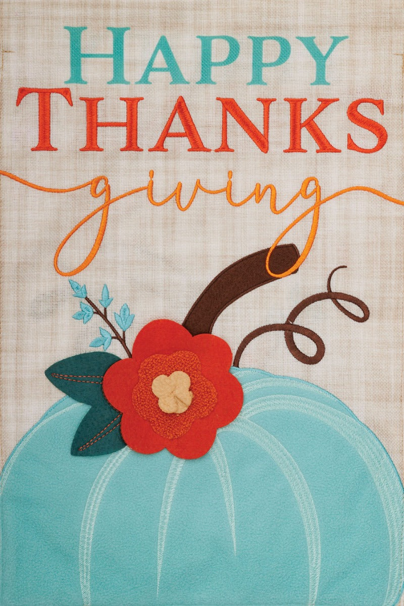 Teal Pumpkin Burlap Flag