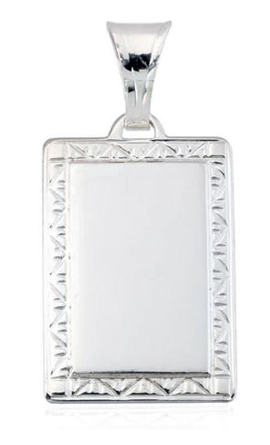 Sterling Silver Rectangle Picture Frame Pendant
