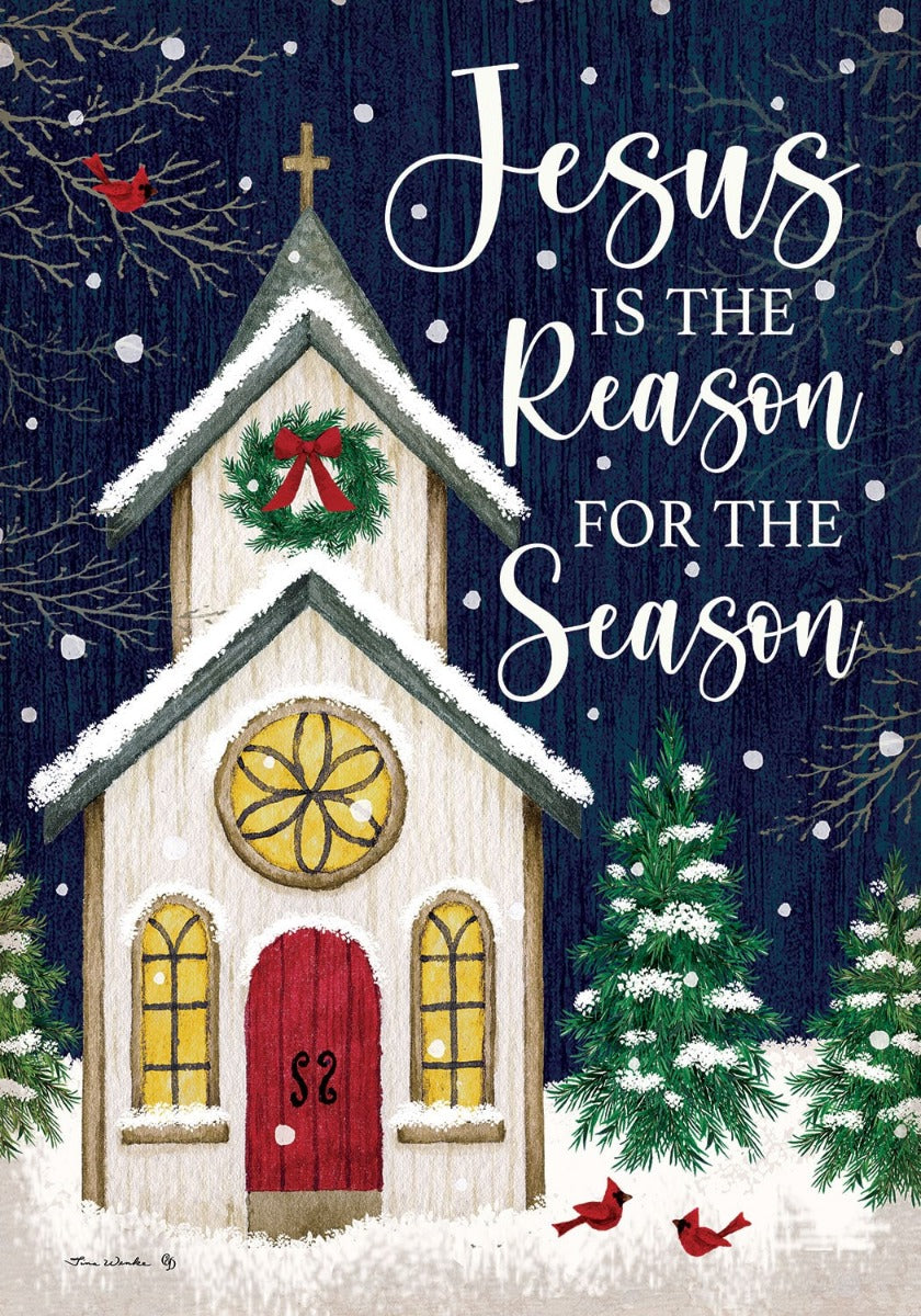 Christmas Church Large Flag