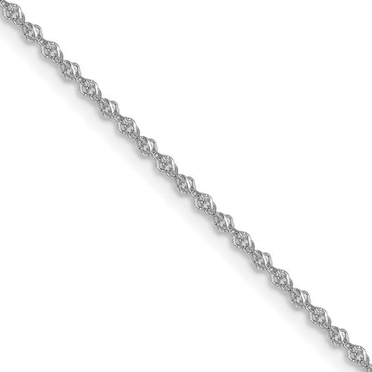 10K White Gold 1mm Sparkle Singapore Chain - 18"