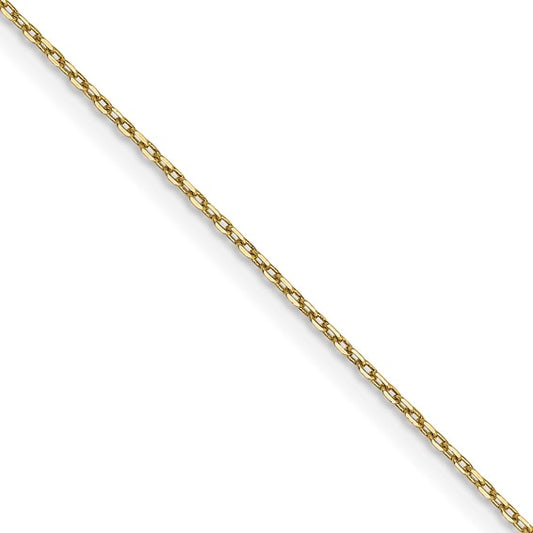 10K Yellow .8mm Gold Diamond Cut Cable Chain - 18"