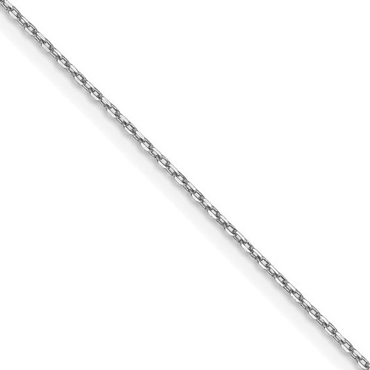 10K White Gold .8mm Diamond Cut Cable Chain with Lobster Clasp - 18"