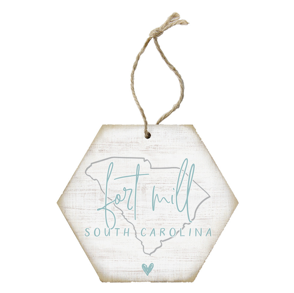 Fort Mill SC State Outline Ornament