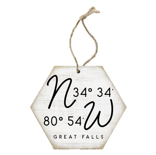 Great Falls SC Coordinates Ornament