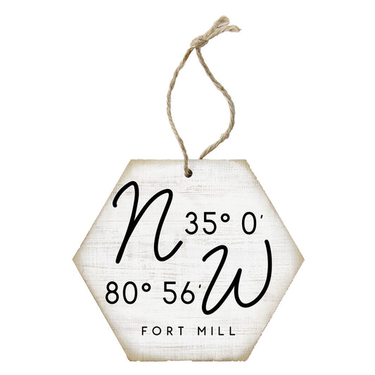 Fort Mill SC Coordinates Ornament