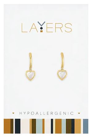 Layers Gold Heart Huggie Earrings